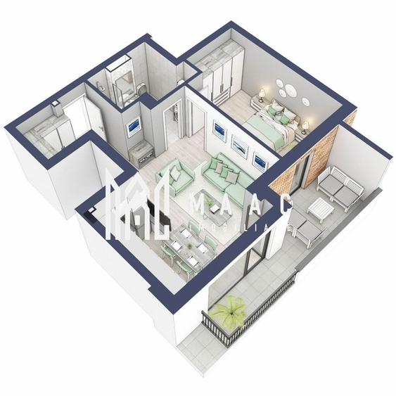 Apartament cu 2 camere în Turnișor