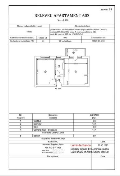 Apartament cu 2 camere semidecomandat în Ștefăneștii de Jos