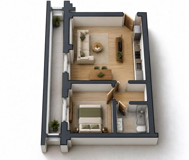 Apartament cu 2 camere în Malu Mare