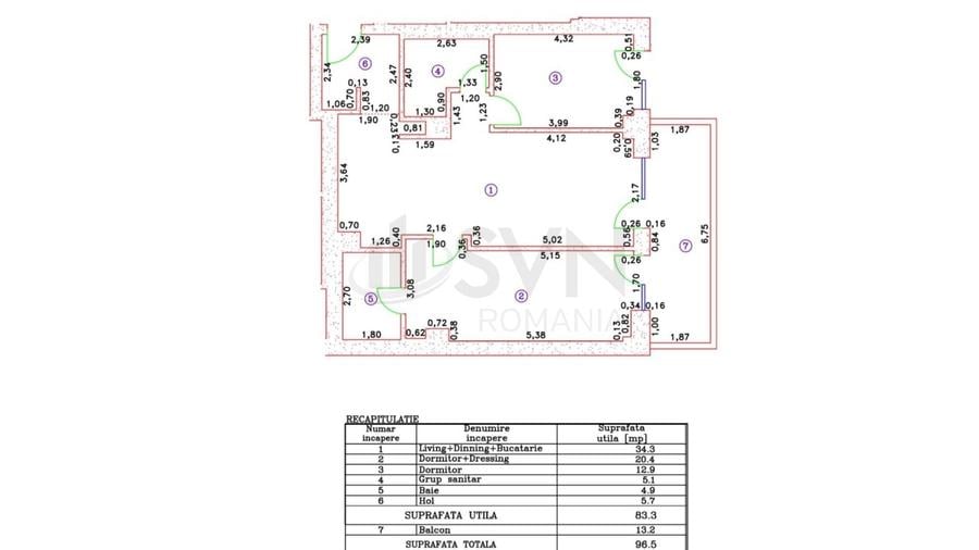 Apartament cu 3 camere decomandat în Pipera