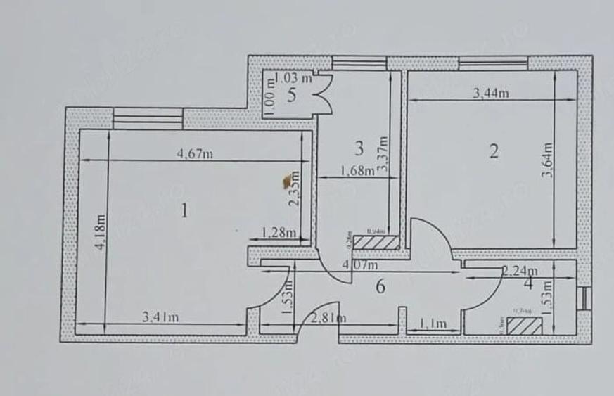 Apartament cu 2 camere decomandat în Ultracentral