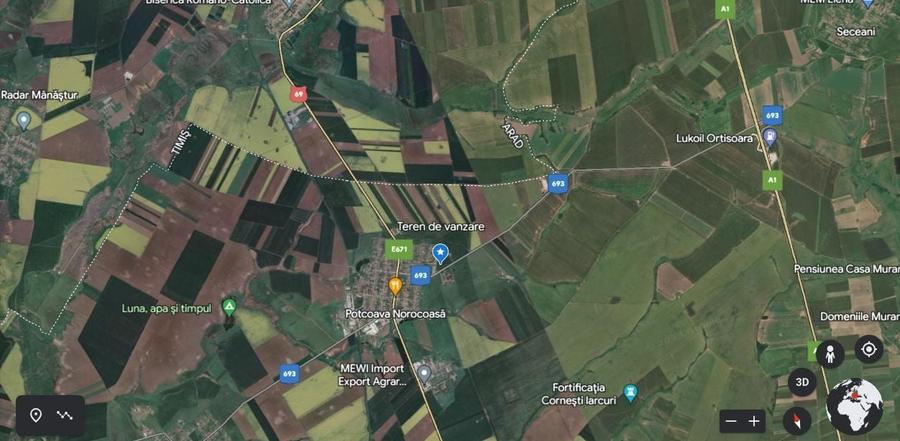 Teren Construcții extravilan de 53100 mp, în Orțișoara