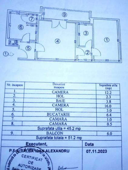 Apartament cu 2 camere semidecomandat în Central