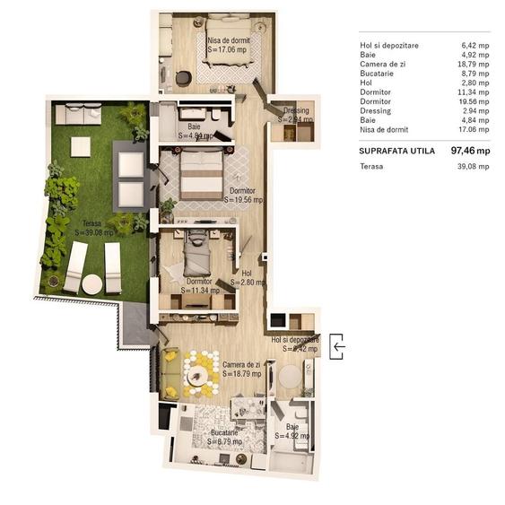 Apartament 4 camere in apropiere de Parcul Central - 1