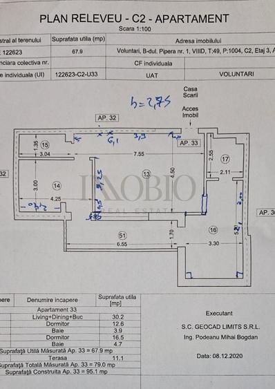 Apartament cu 3 camere decomandat în Pipera