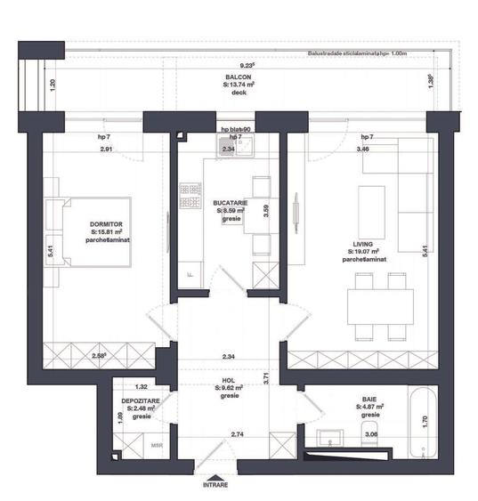 Apartament cu 3 camere în Bartolomeu