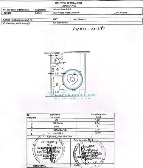 Garsoniera Ploie?ti, Sud | 19,47 mp | 29.000 FIX - 2