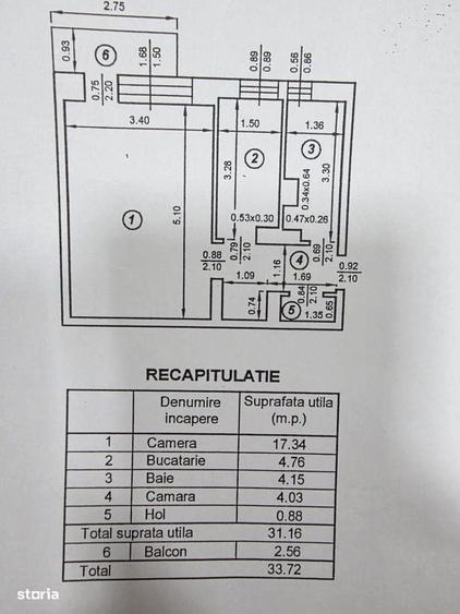 Garsonieră decomandată în Obor