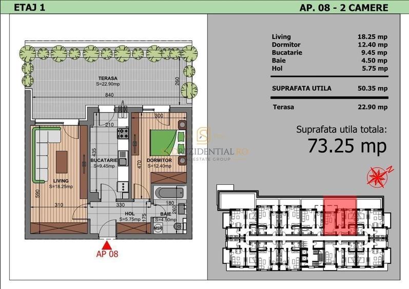 Apartament cu 2 camere decomandat în Metalurgiei