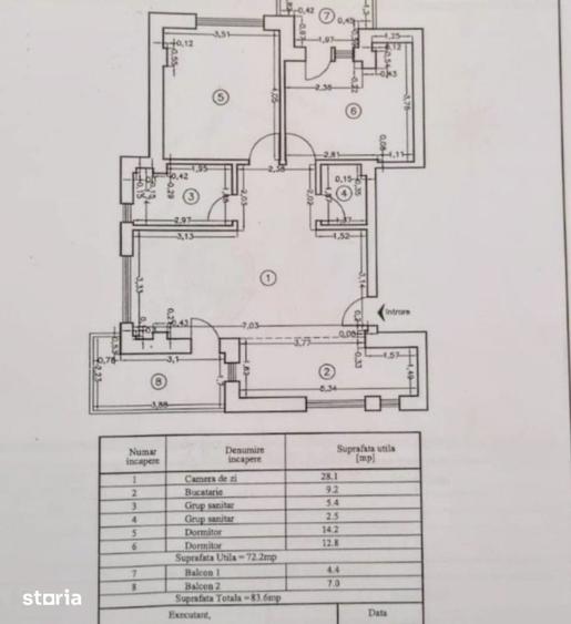 Apartament cu 3 camere în Central