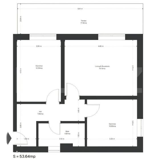 Apartament cu 3 camere în Ghirodei