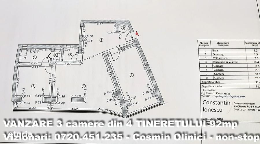 3 camere 92 mp - Living 30 mp - 2 bai - Renovare premium - Panorama - 2