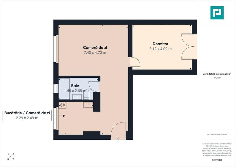 Apartament cu 2 camere de inchiriat zona Central - 14