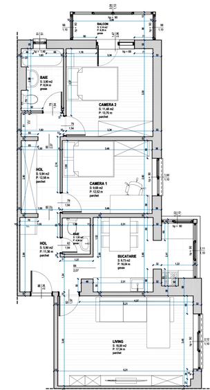 Apartament cu 3 camere decomandat, mobilat în Lunei