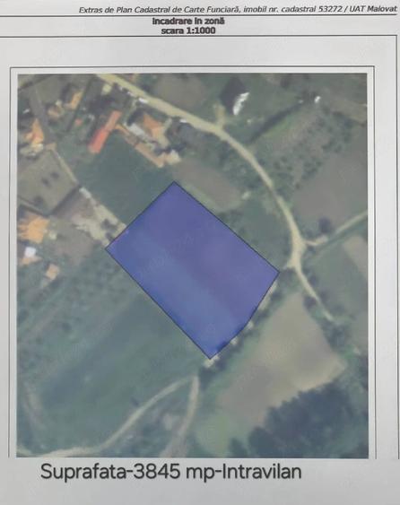 Teren de 3845 mp, în Malovăț