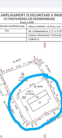 Vand casa 100mp din caramida pe teren 475mp utilitati sat Posta Cernica la 7km de Pallady 5k de A2 A0 centura padure zona linistita mutare imediata