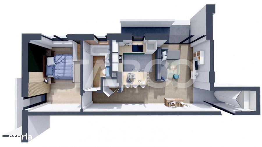 Apartament cu 2 camere decomandat în Șura Mare
