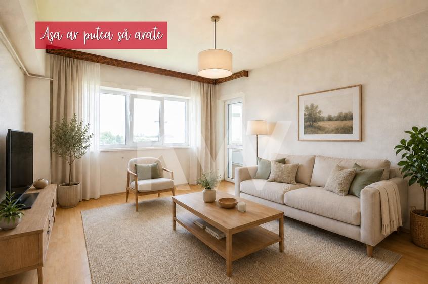 Apartament cu 3 camere decomandat în Noua