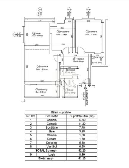 Apartament cu 2 camere în Gării