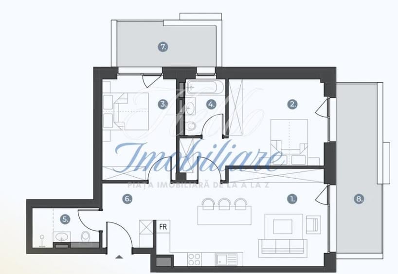 Apartament cu 3 camere în Bună Ziua