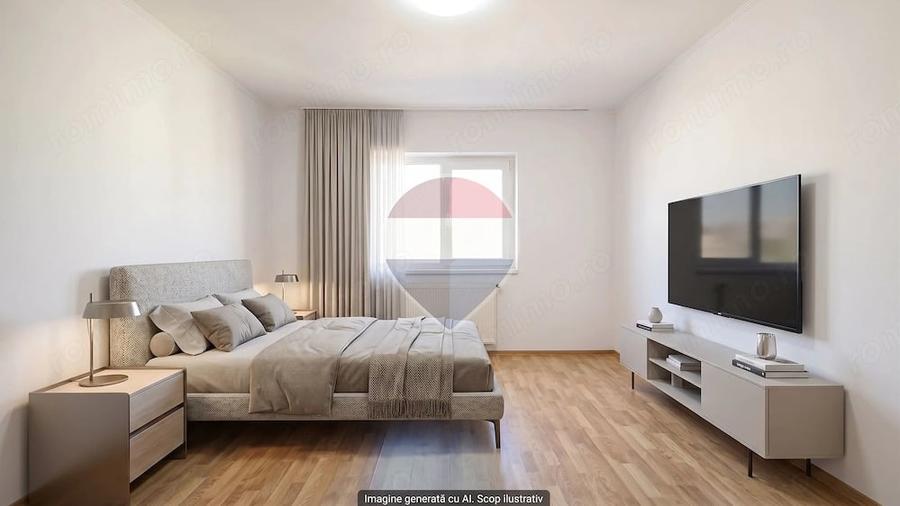 Apartament cu 3 camere semidecomandat în Central
