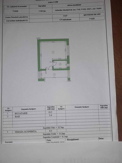 Casă cu 3 camere în Muntenii de Jos