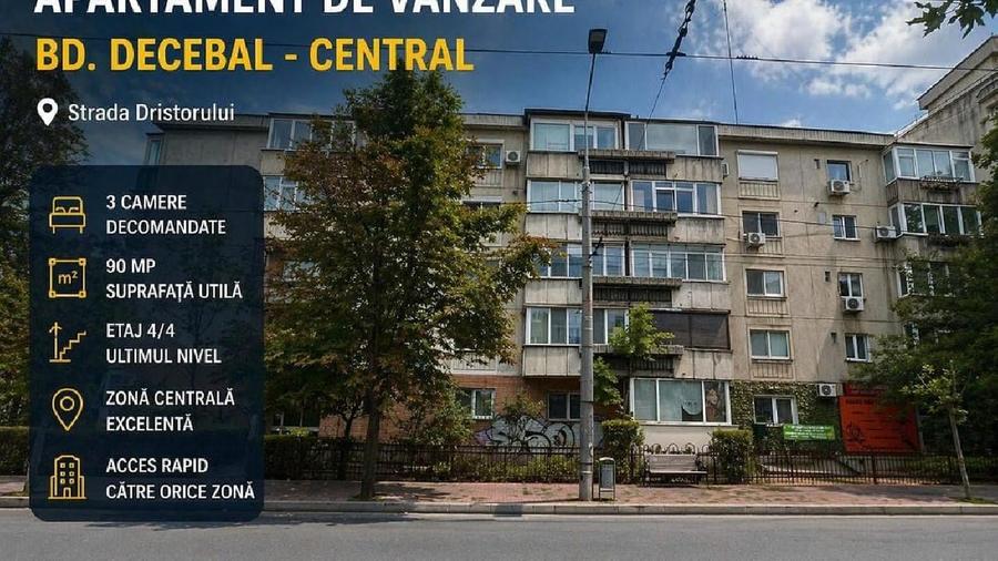 Apartament cu 3 camere decomandat în P-ța Alba Iulia