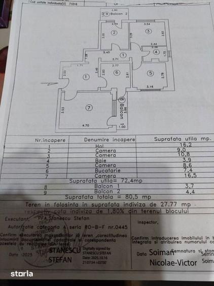 Apartament cu 4 camere în Central