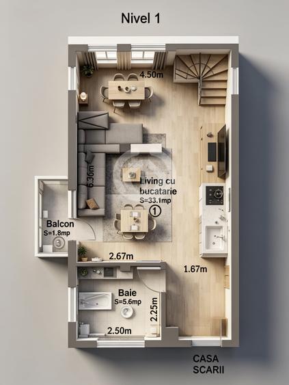 Apartament cu 3 camere decomandat, mobilat în Vasile Aaron