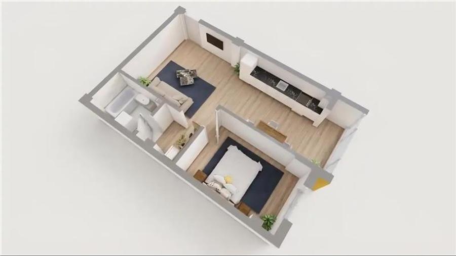 Apartament cu 2 camere decomandat în Aeroport