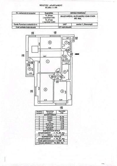 Apartament cu 3 camere semidecomandat, mobilat în Banu Manta