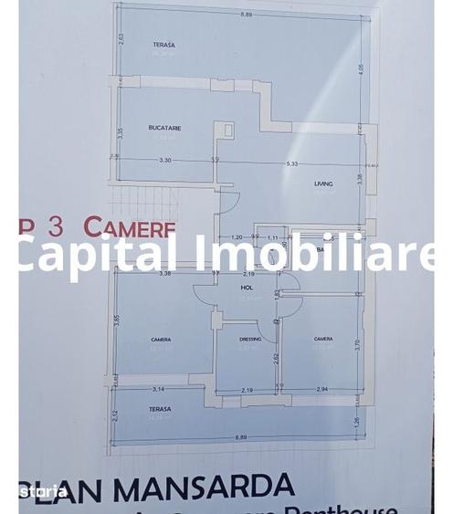 Apartament cu 3 camere în Micro 13