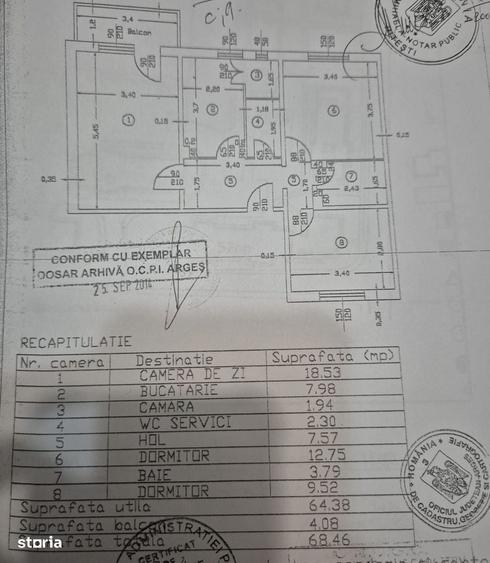 Apartament cu 3 camere în Eremia