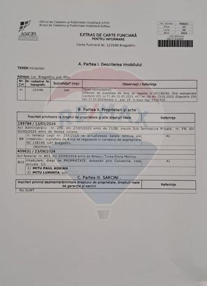 Teren Construcții intravilan de 2944 mp, în Est