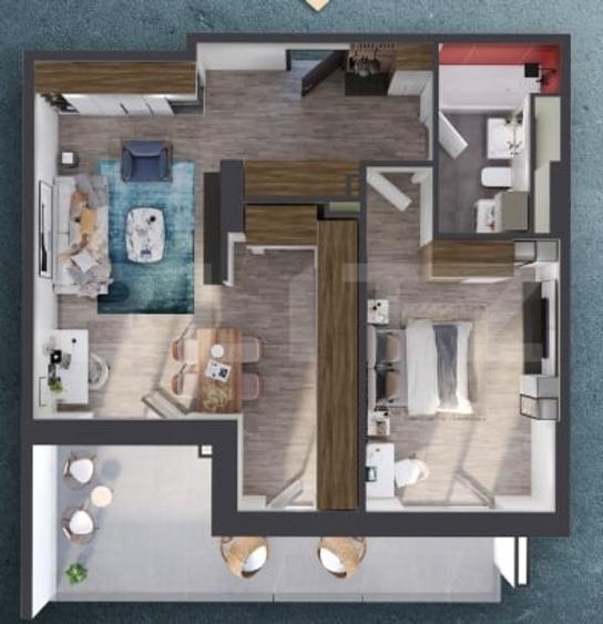 Apartament cu 2 camere semidecomandat în Mărăști — fotografia 2