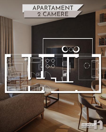 Apartament cu 2 camere decomandat în Est