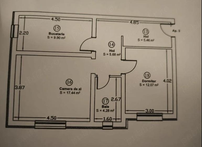 Apartament cu 2 camere decomandat în Giroc