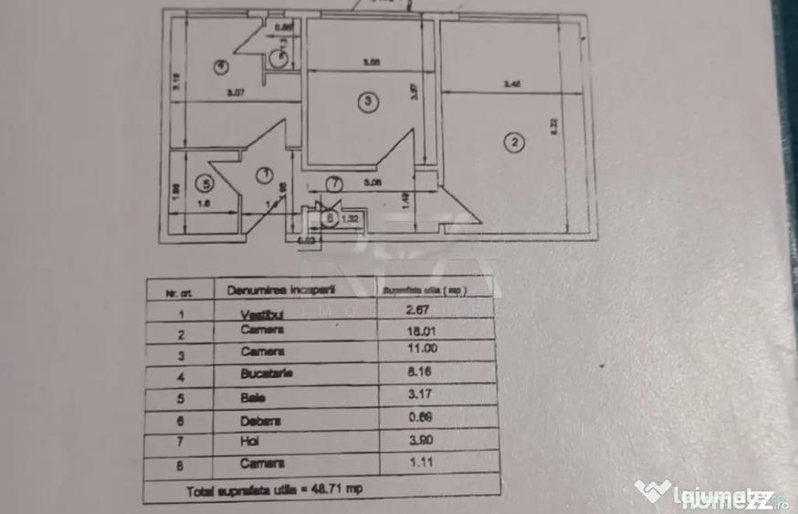 Apartament cu 2 camere decomandat în Mărgeanului