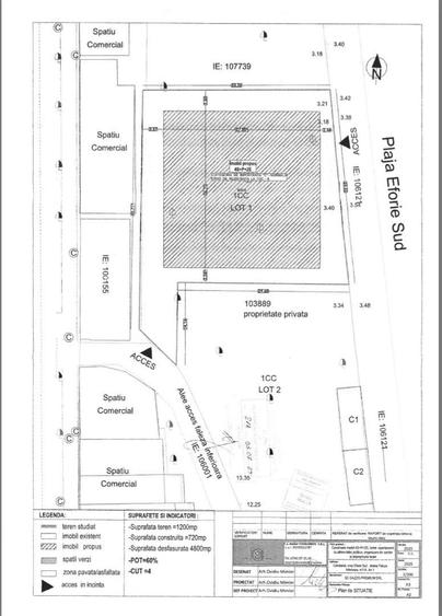 Teren Construcții intravilan de 1200 mp, în Central