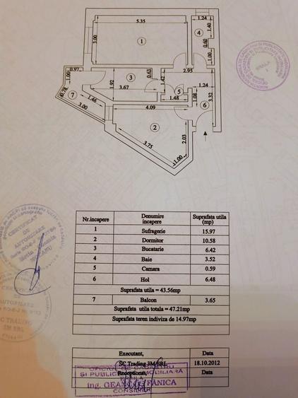 Apartament cu 2 camere decomandat în Central