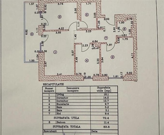 Apartament cu 3 camere decomandat în Pipera