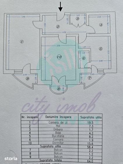 Apartament cu 2 camere decomandat în Decebal