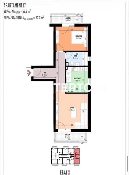 Apartament cu 2 camere decomandat în Central