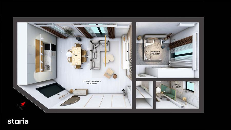 Apartament cu 2 camere în Mihai Bravu