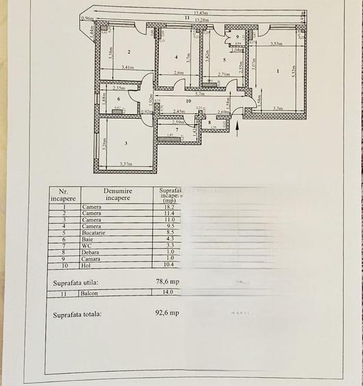 Apartament cu 4 camere în Micro 18