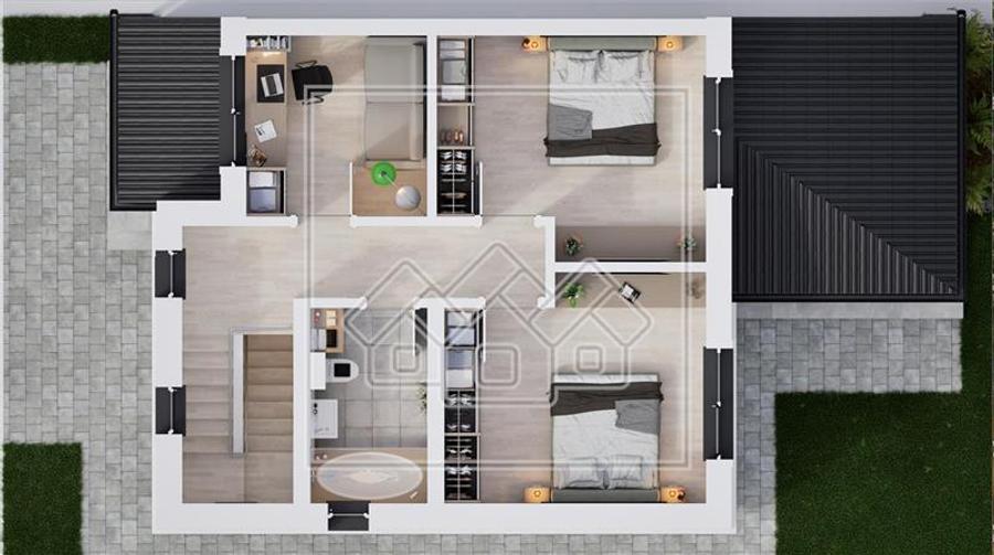 Duplex cu 4 camere cu Canalizare în Șura Mică