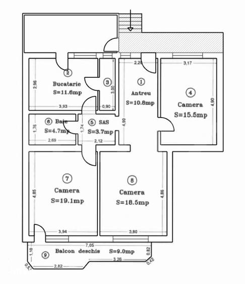 Apartament cu 3 camere decomandat în Iosefin