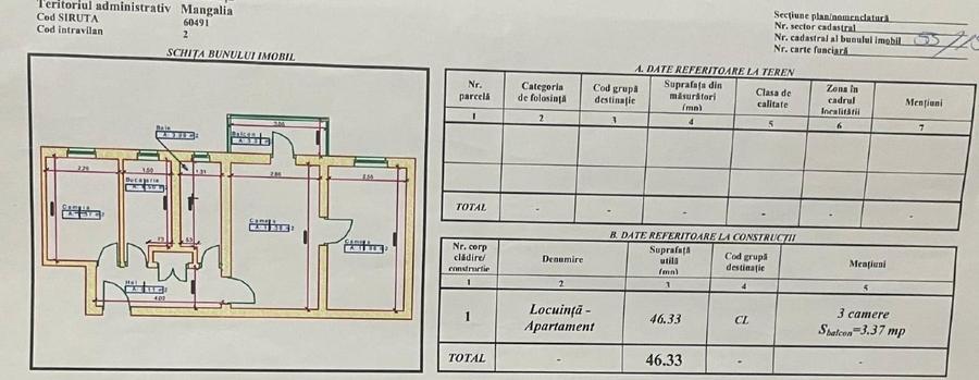 Apartament cu 3 camere semidecomandat, mobilat în Sud