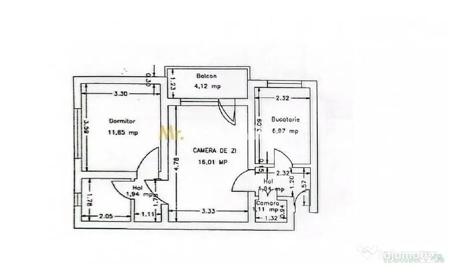 Apartament cu 2 camere semidecomandat în Crevedia