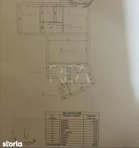 Apartament cu 3 camere semidecomandat, mobilat în 13 Septembrie